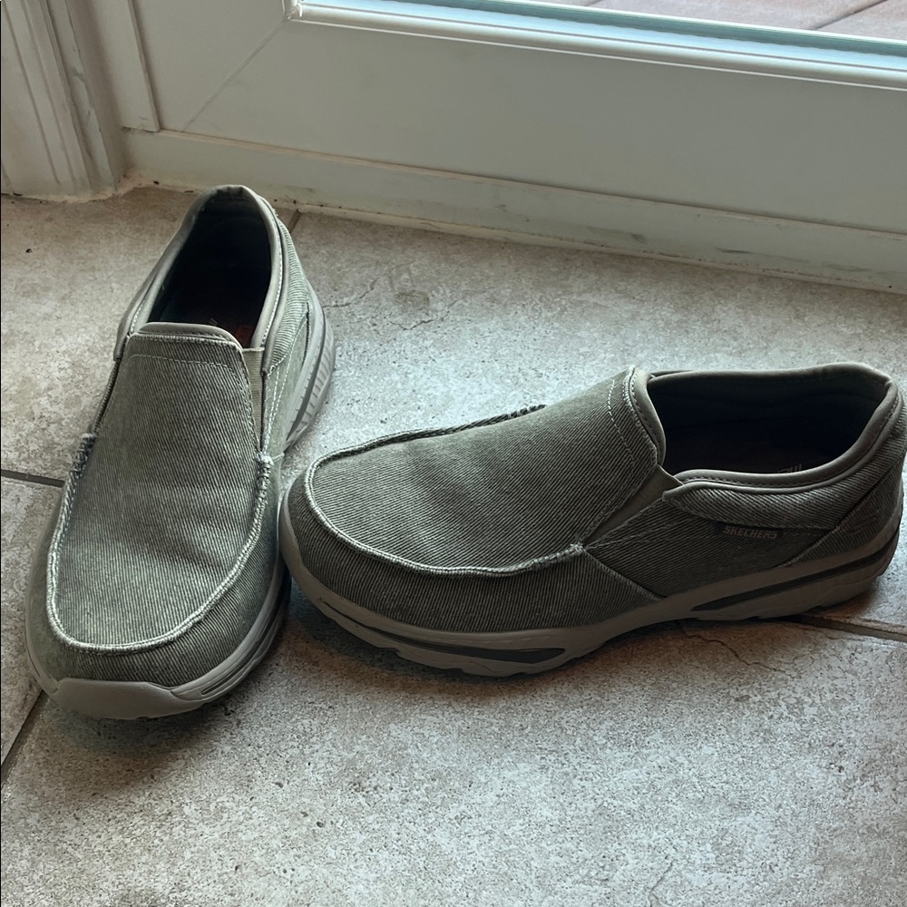 Skechers Men's Olive Slip-On Loafers